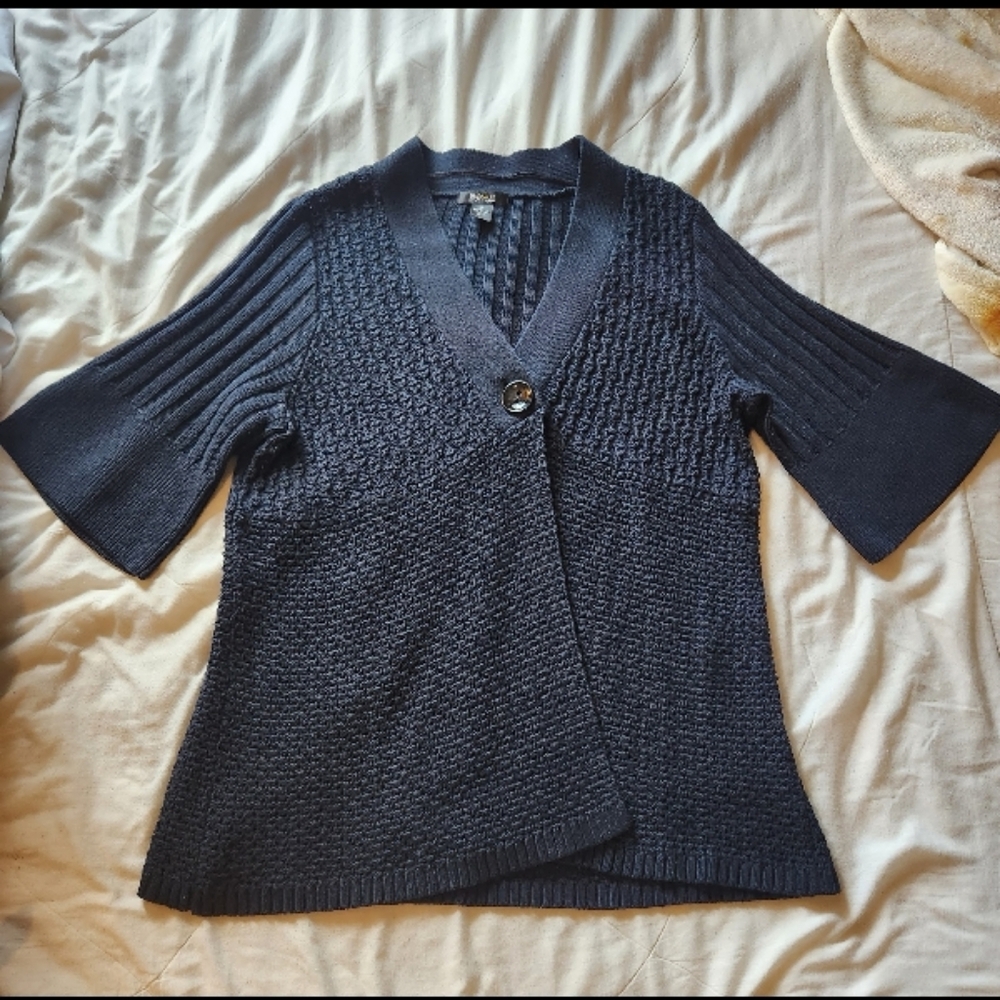 Style & Co. Black Knit Poncho Shrug -1x - Picture 2 of 4